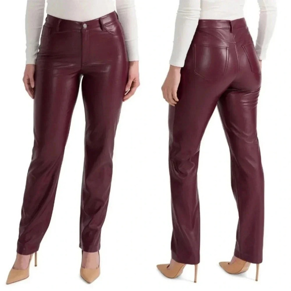 Joie burgundy faux leather limited edition pants - Picture 1 of 13